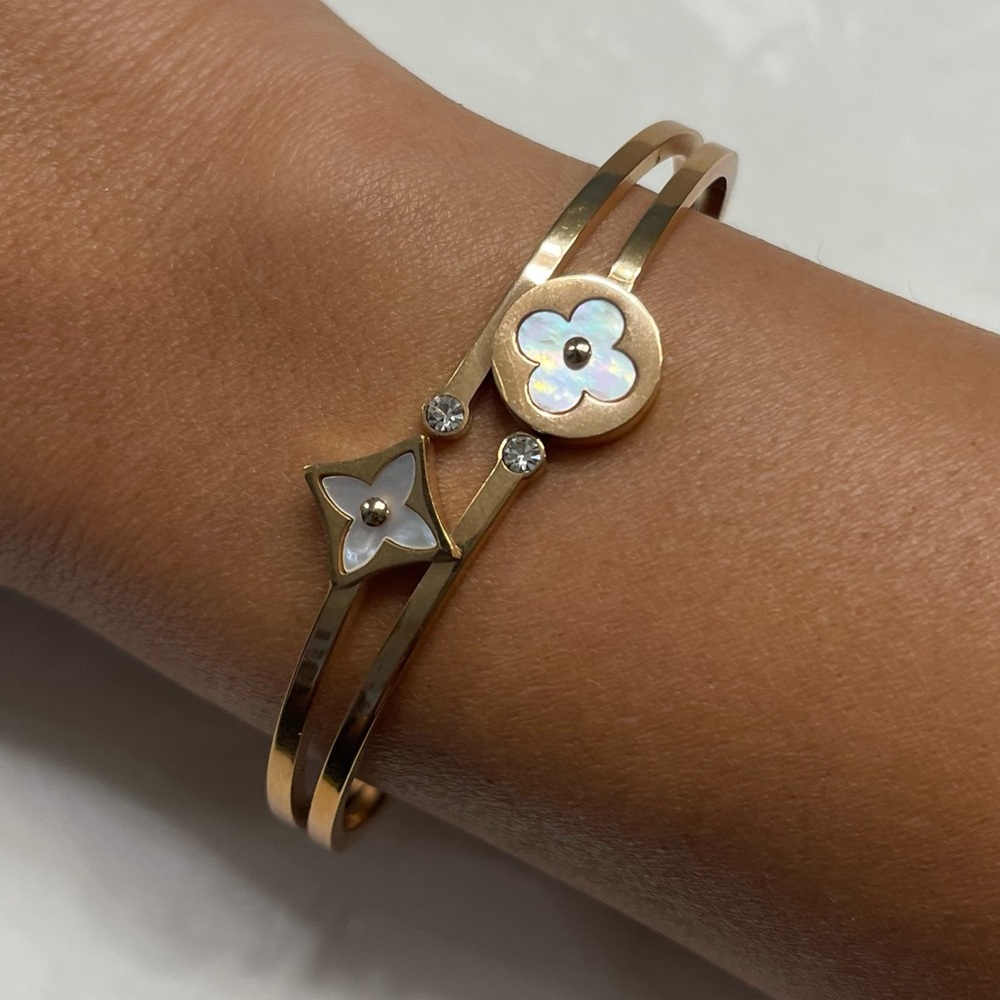 LV Rose Gold Clover Bangle Bracelet (Not Sold As A Set)